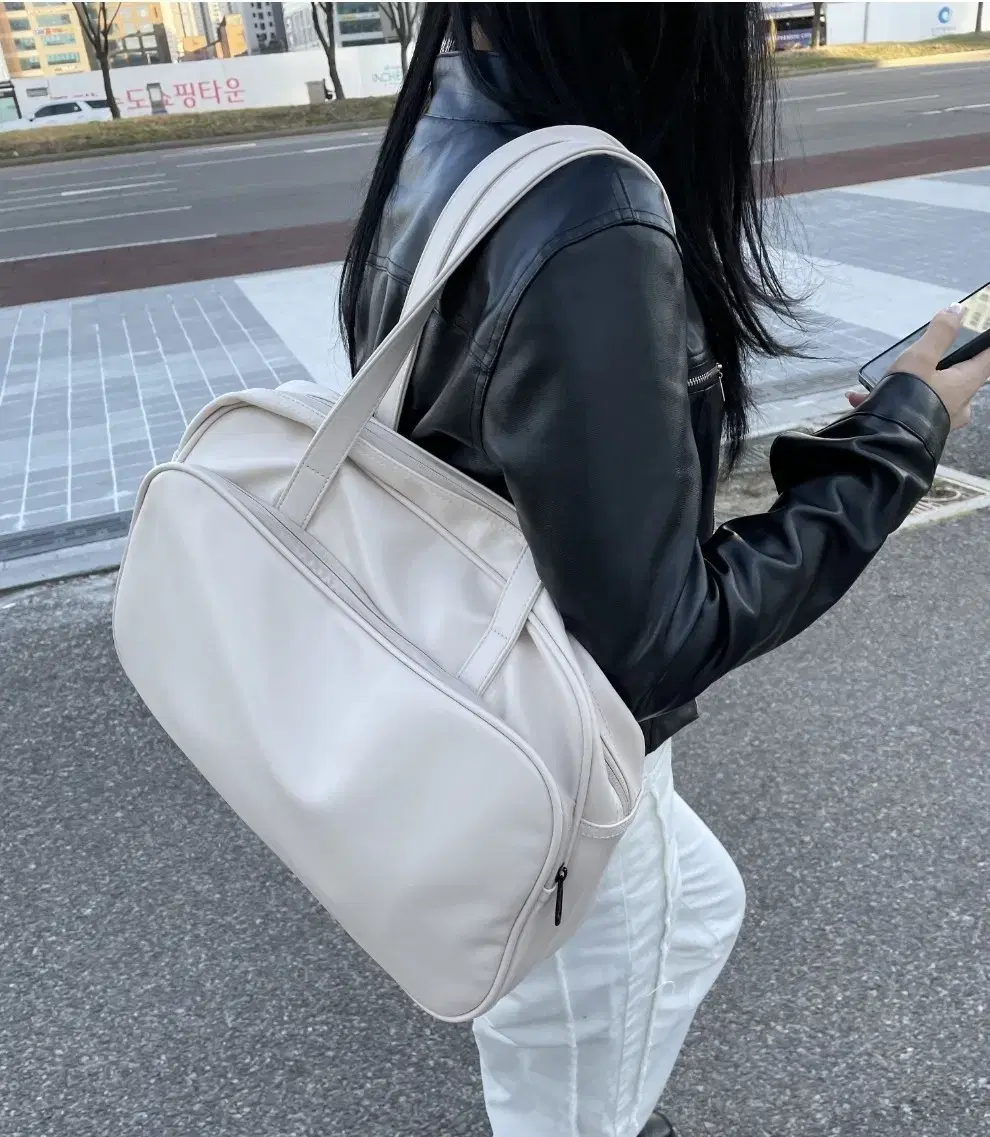 히피디피 캠퍼스 백 campus bag 아이보리 새상품